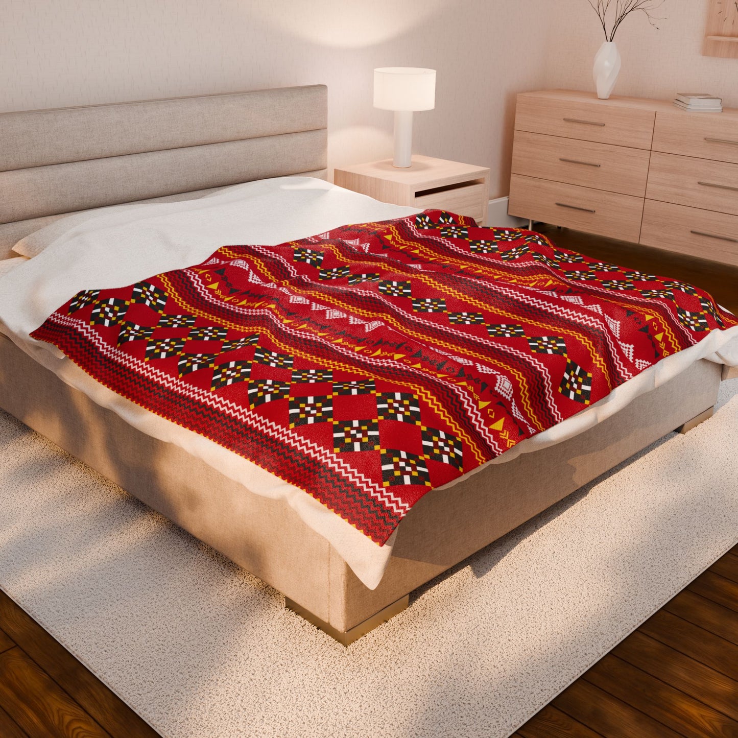 Red Velveteen Plush WayneOneShop Blankets