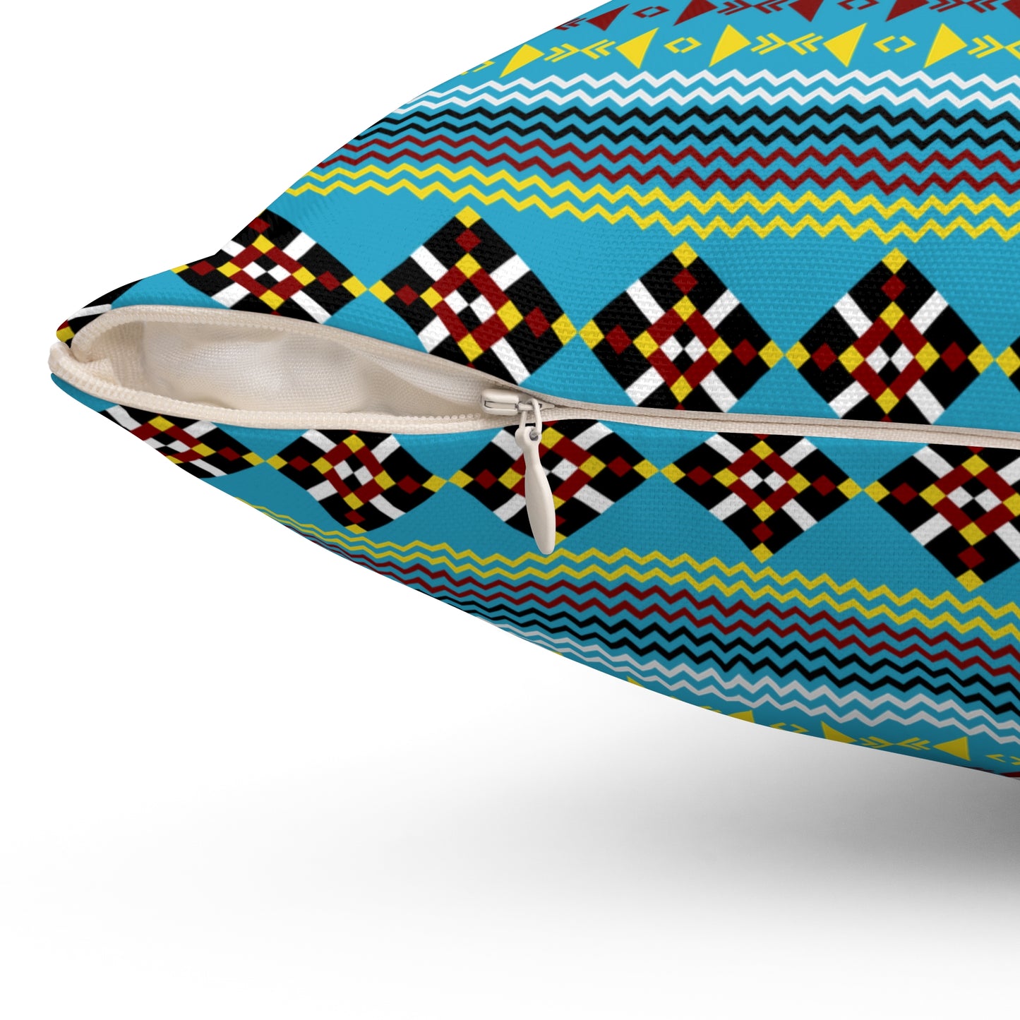 Native American Turquoise Spun Polyester Pillow