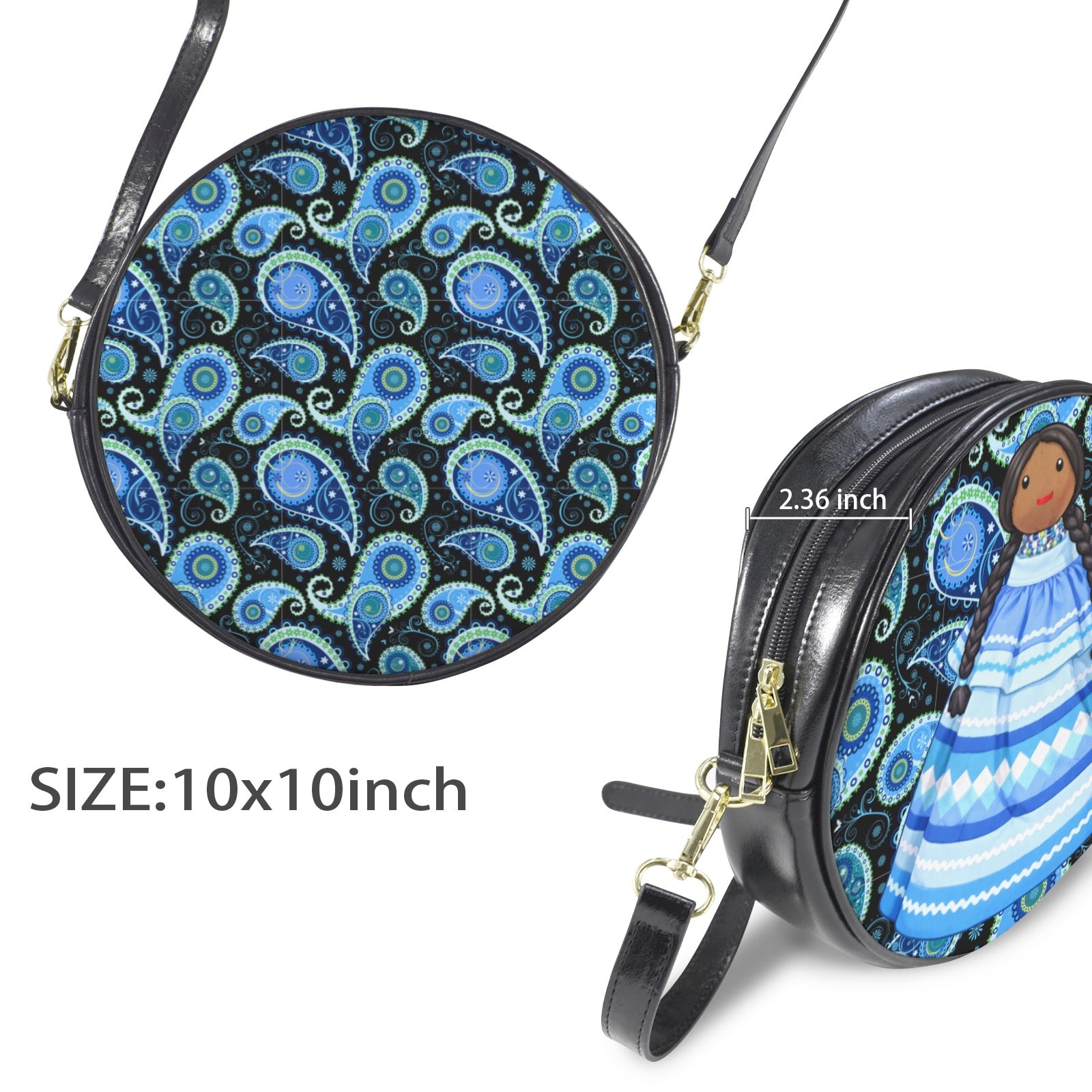 Paisley Round Sling Bag (Large)
