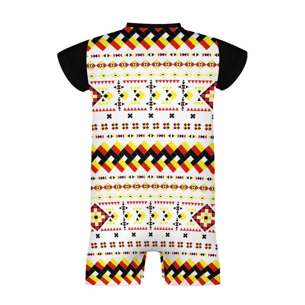 White Short Sleeve Baby Romper