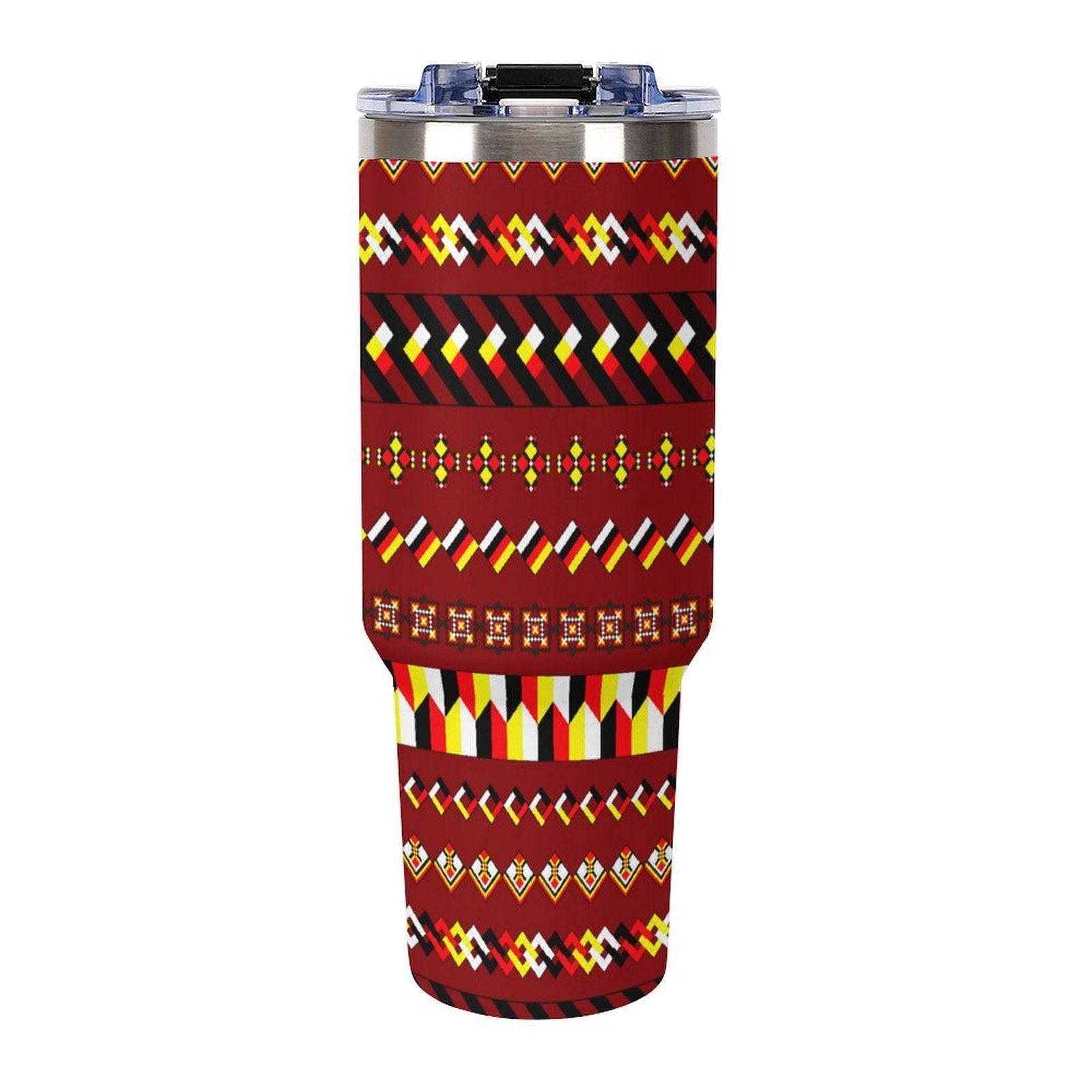 Red 40oz Tumbler with Multi-Color Handle