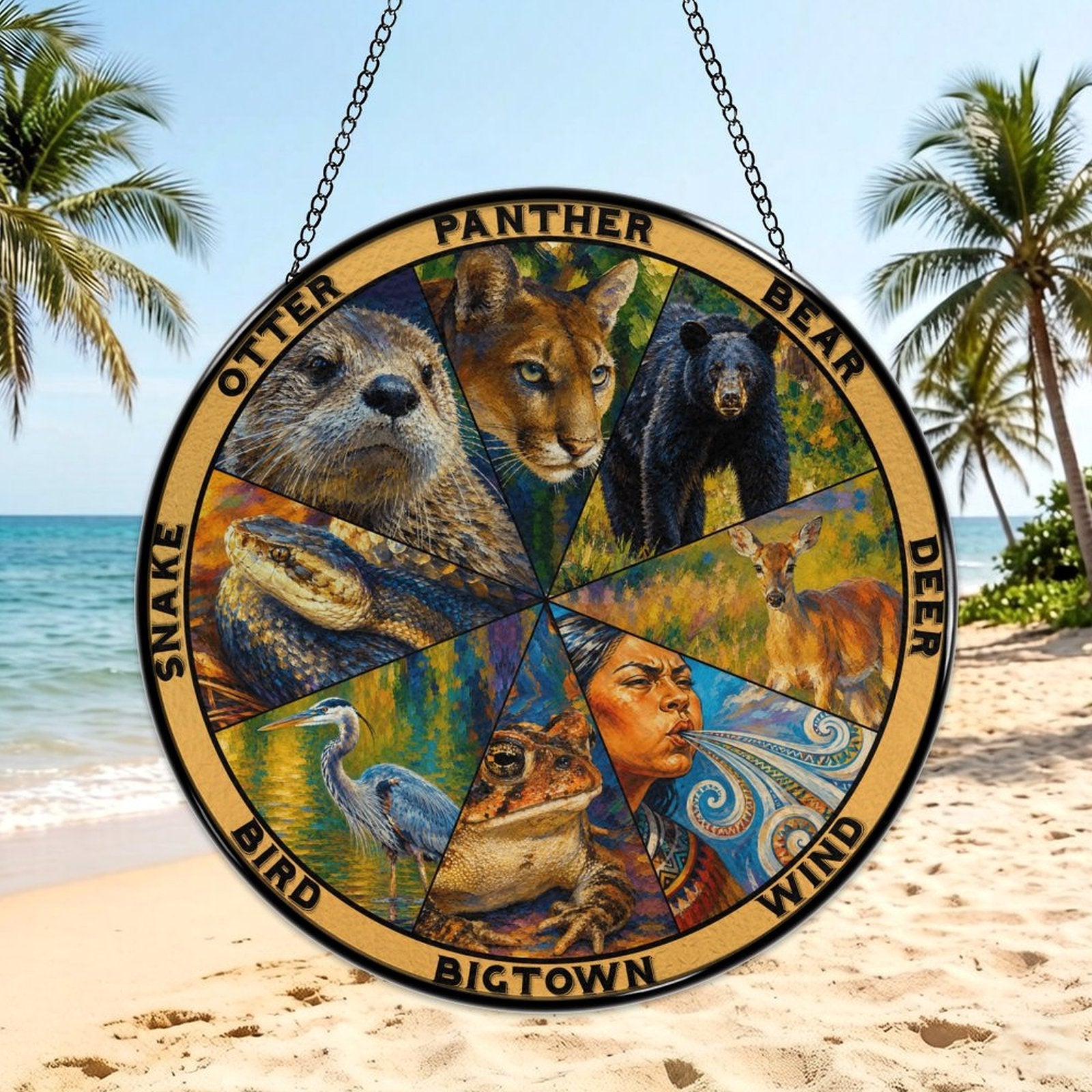 Clan Wheel Glass Suncatcher