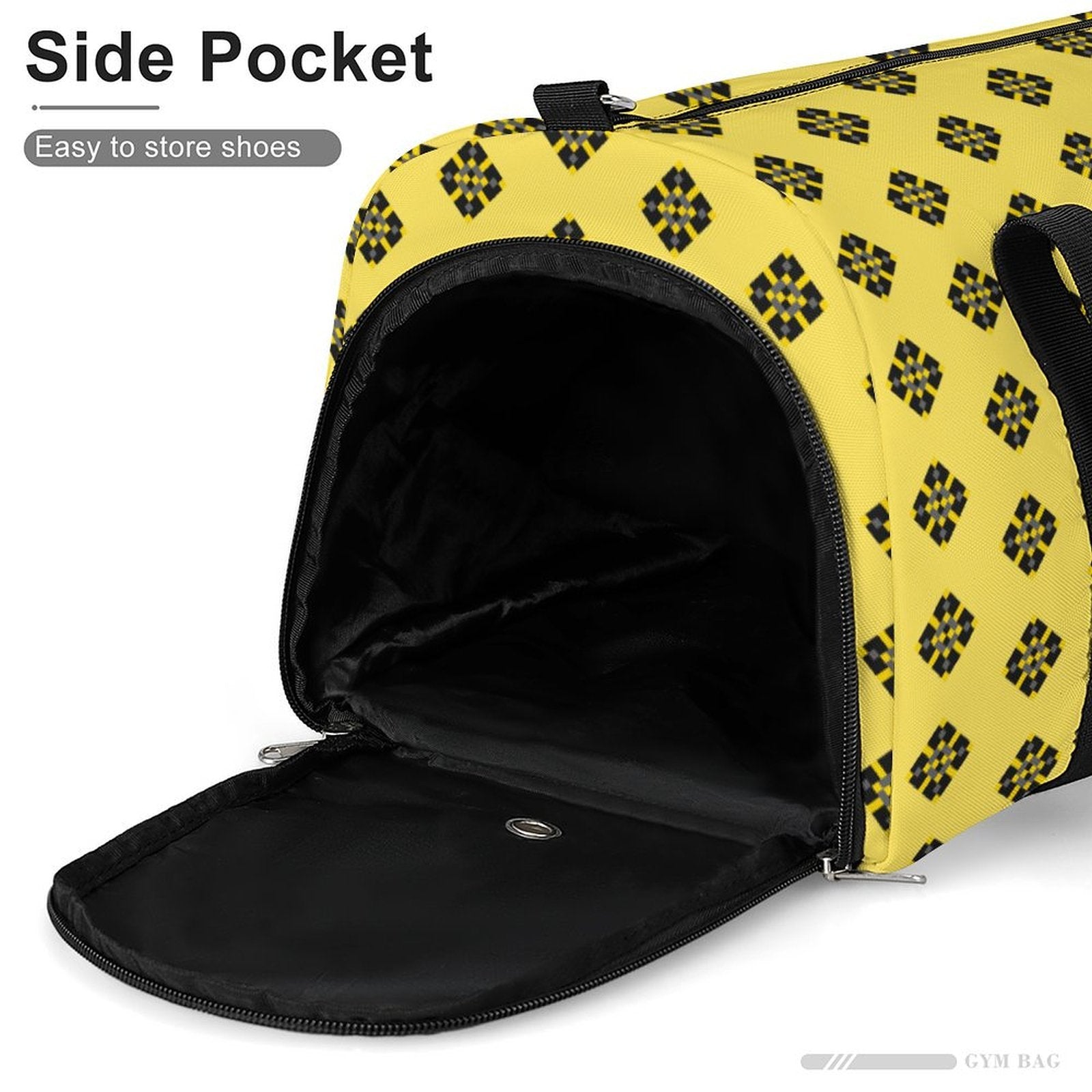 Black & Yellow Diamond - Yellow Gym Bag