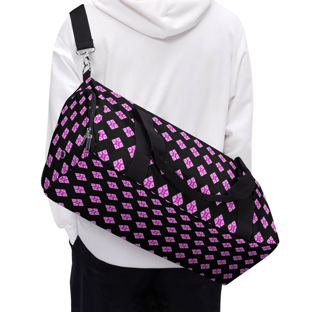 Pink & Purple Diamond - Black Gym Bag