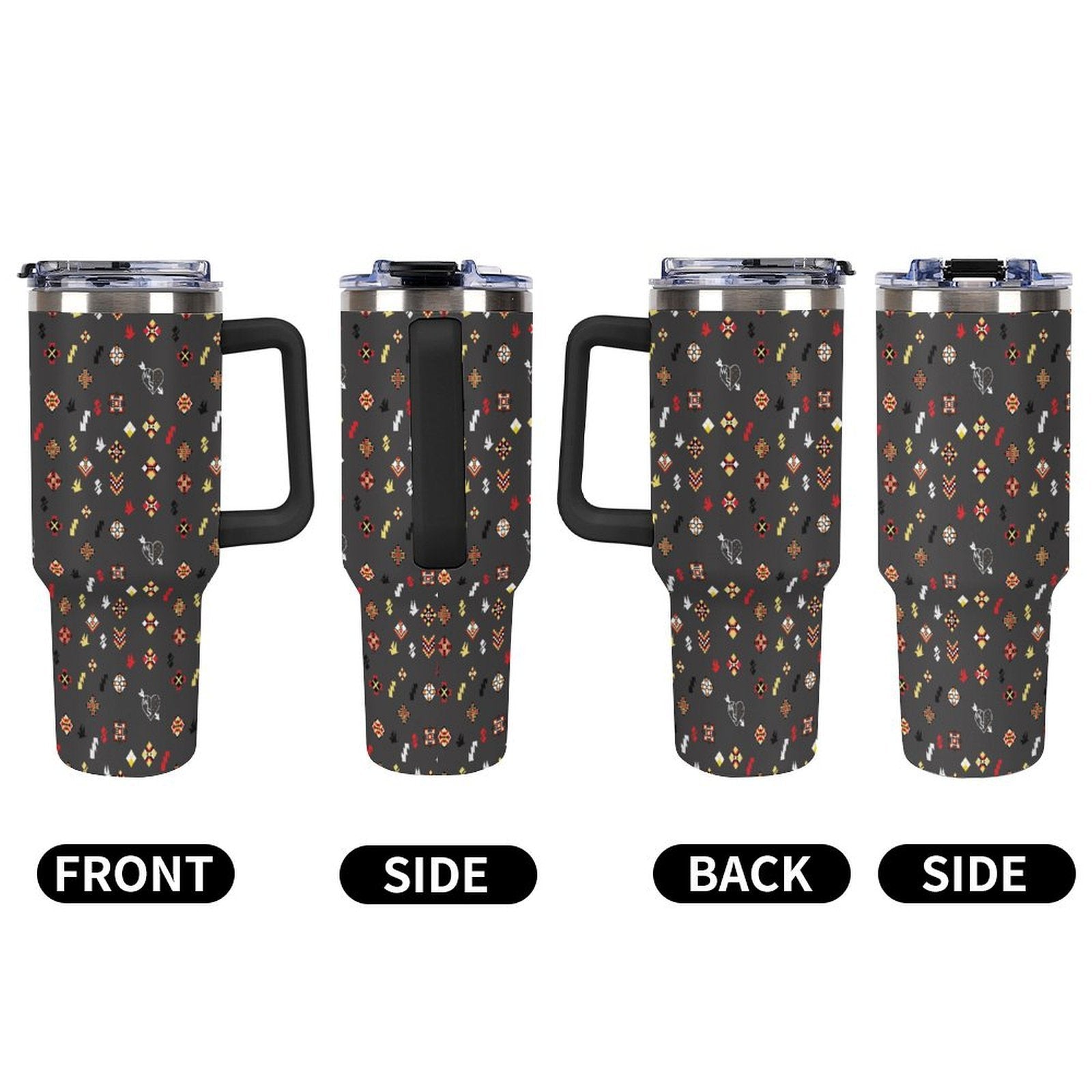 40oz Tumbler with Multi-Color Handle
