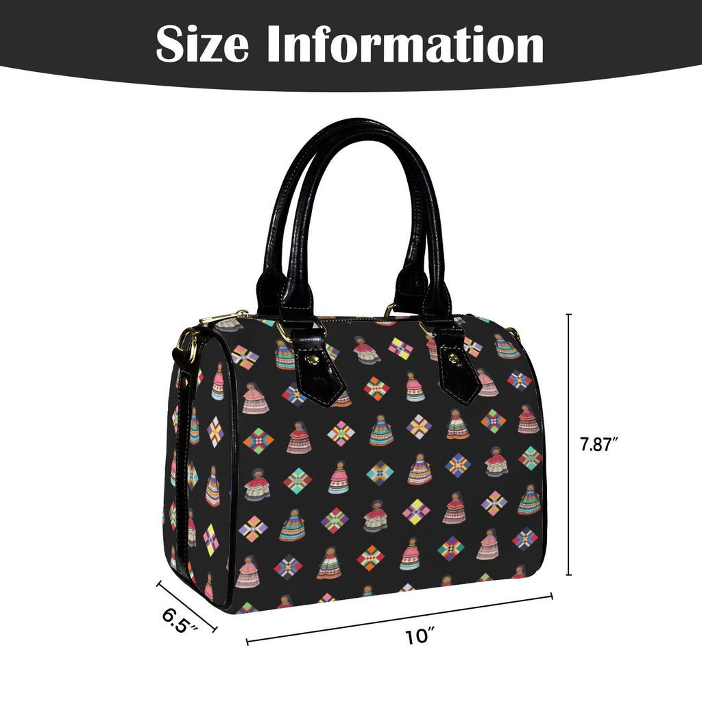 Dolls & Diamonds Leather Boston Handbag