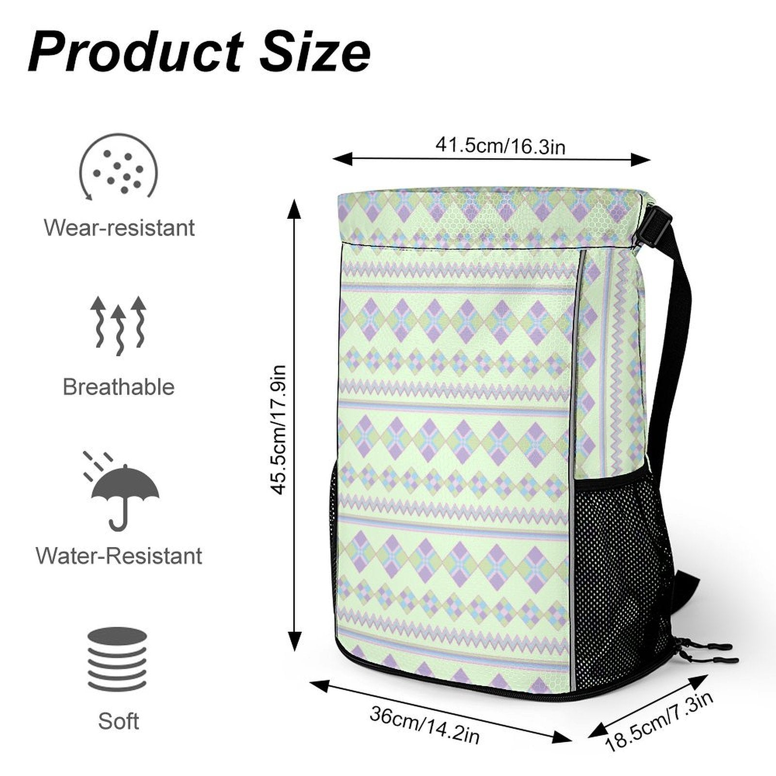 Green Sports Drawstring Bag