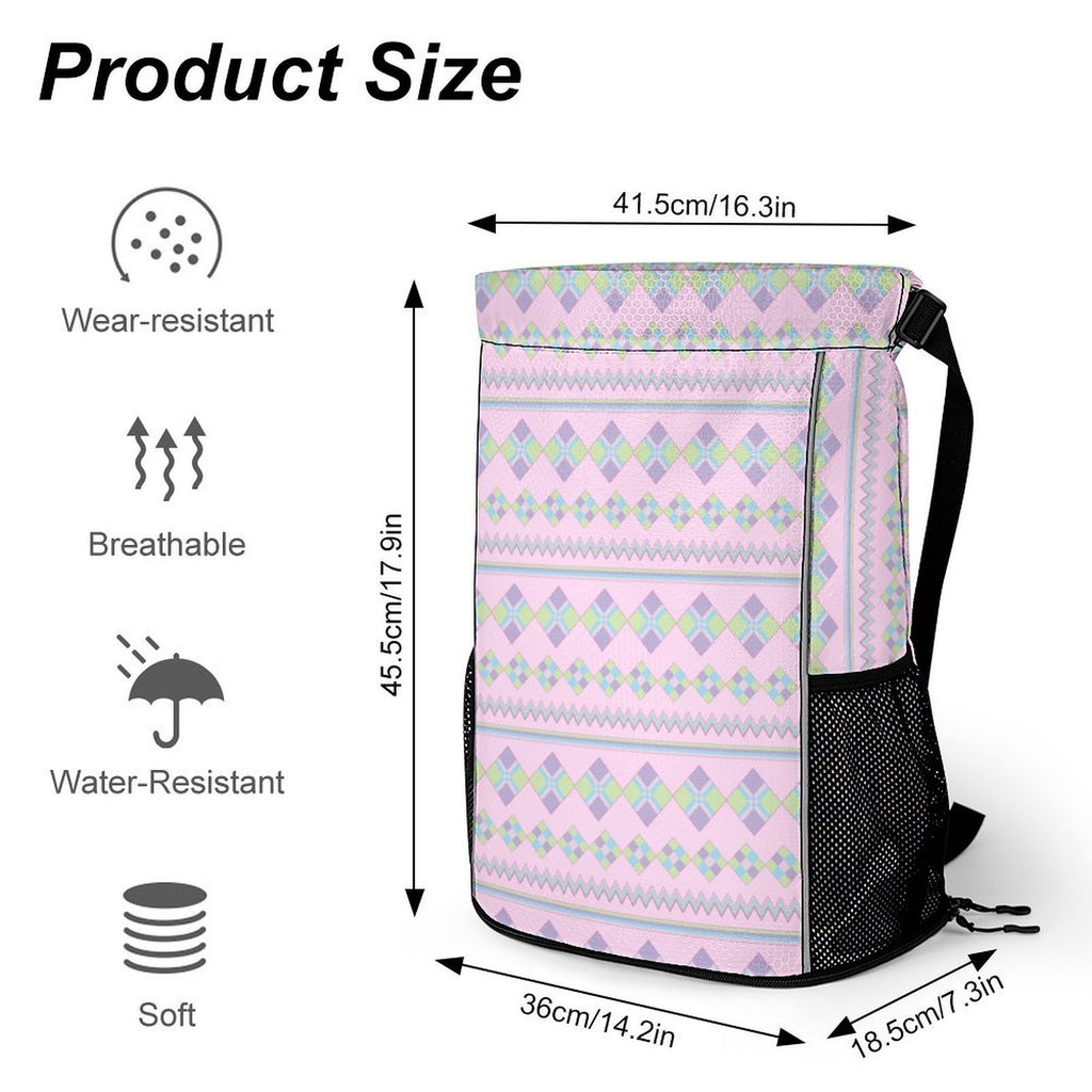 Pink Sports Drawstring Bag