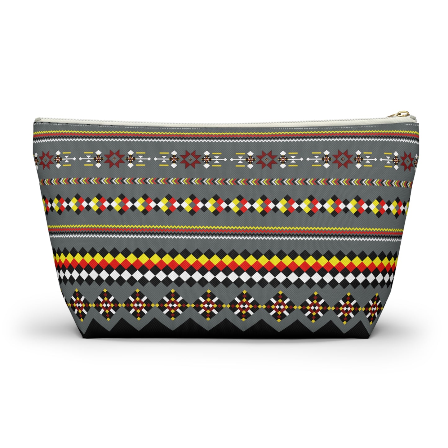 Dark Grey Colorful Accessory Pouch, Versatile Makeup Bag, Travel Organizer, Unique Gift for Her, Bright Patterned Clutch, Festival Essentials