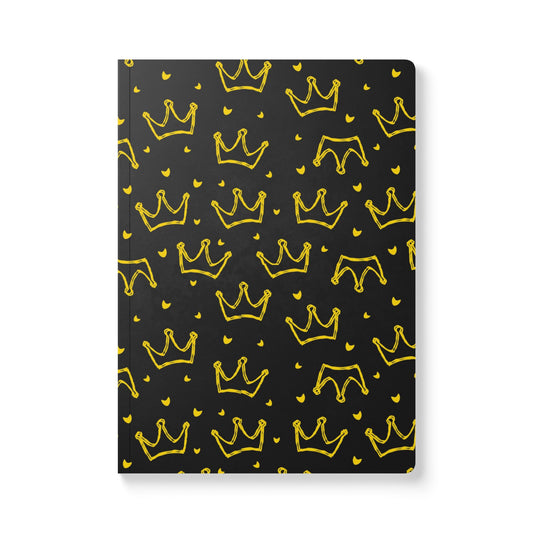Crown Print Softcover Journal | Stylish Notebook for Notes, Gifts, Diaries, Sketchnotes, Royalty Theme