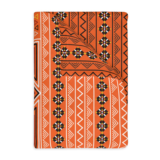 Orange Velveteen Microfiber Blanket (Two-sided print)