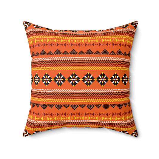 Orange Native American Pillow