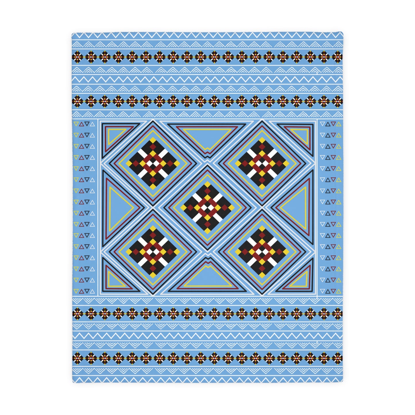 Blue Velveteen Microfiber Blanket (Two-sided print)