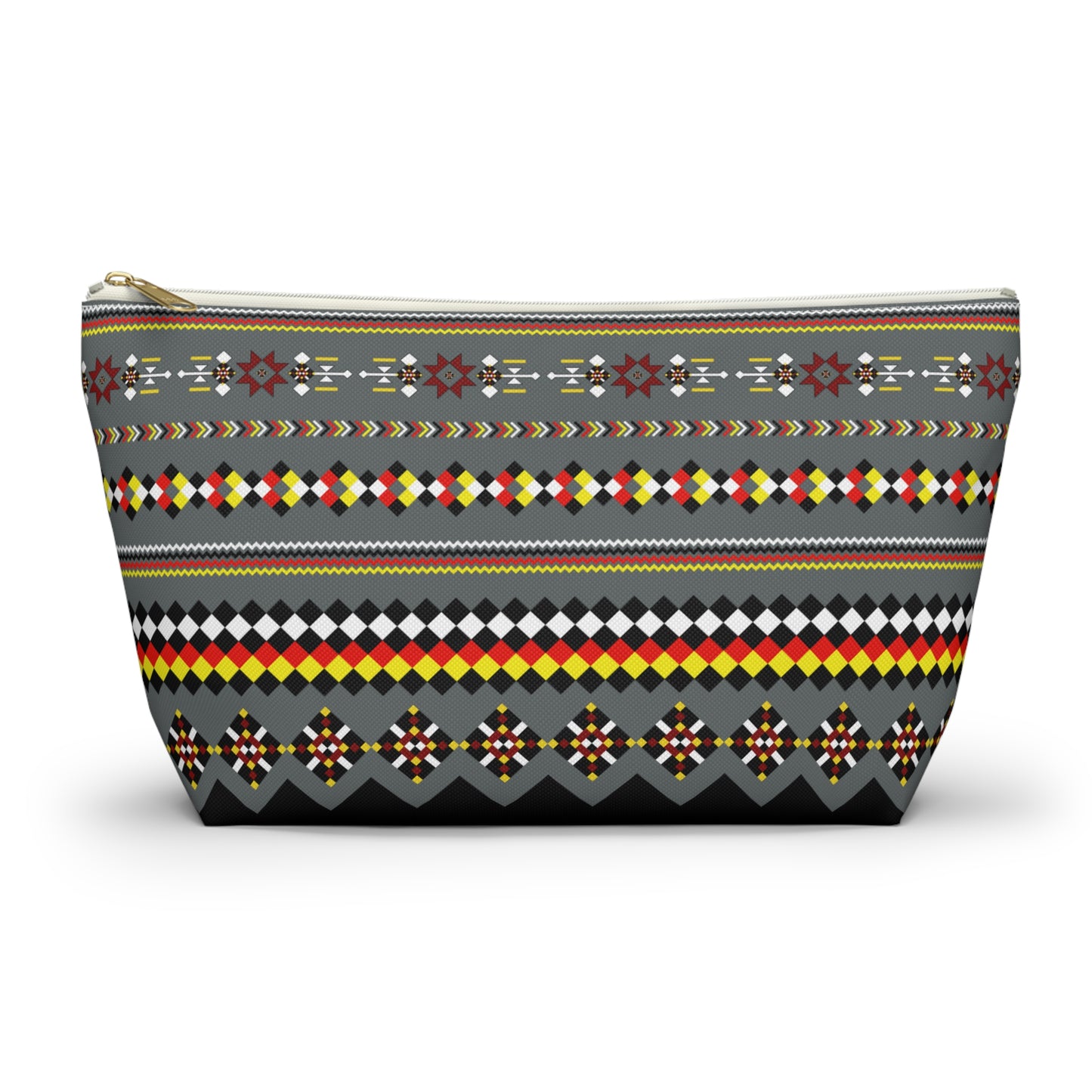 Dark Grey Colorful Accessory Pouch, Versatile Makeup Bag, Travel Organizer, Unique Gift for Her, Bright Patterned Clutch, Festival Essentials