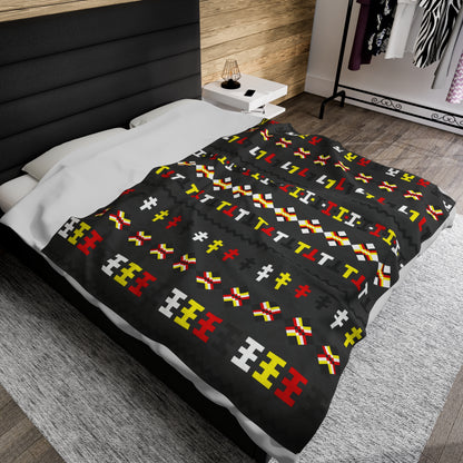 Plush Blanket with Seminole Patchwork