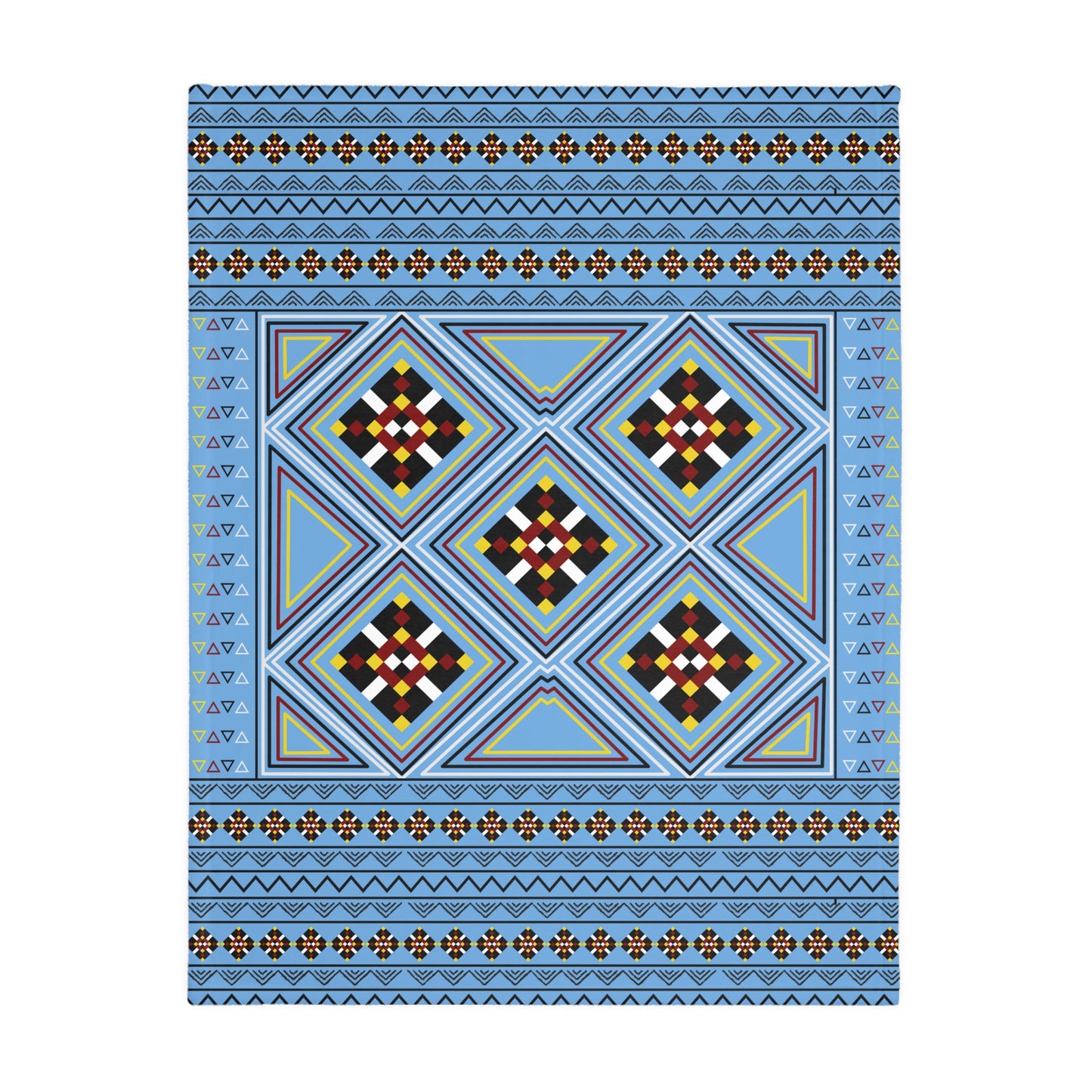 Blue Velveteen Microfiber Blanket (Two-sided print)
