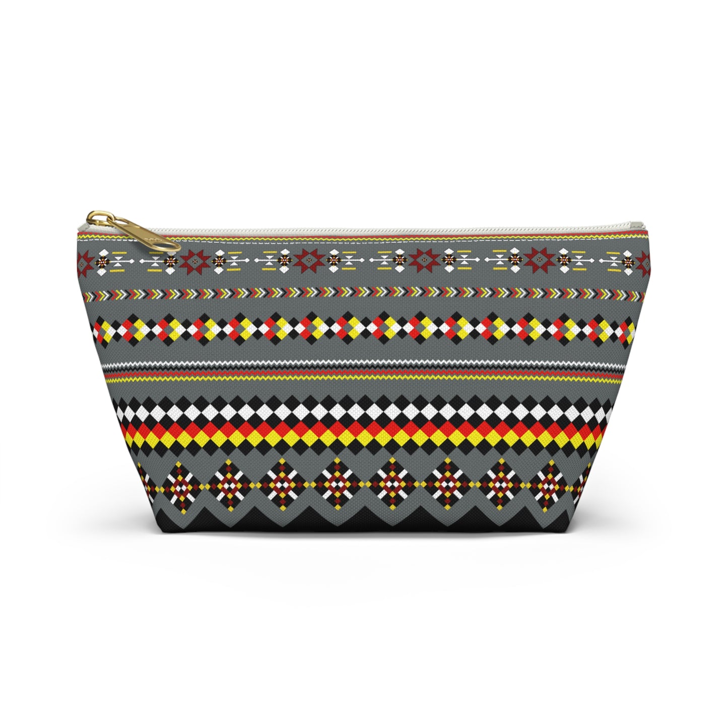 Dark Grey Colorful Accessory Pouch, Versatile Makeup Bag, Travel Organizer, Unique Gift for Her, Bright Patterned Clutch, Festival Essentials