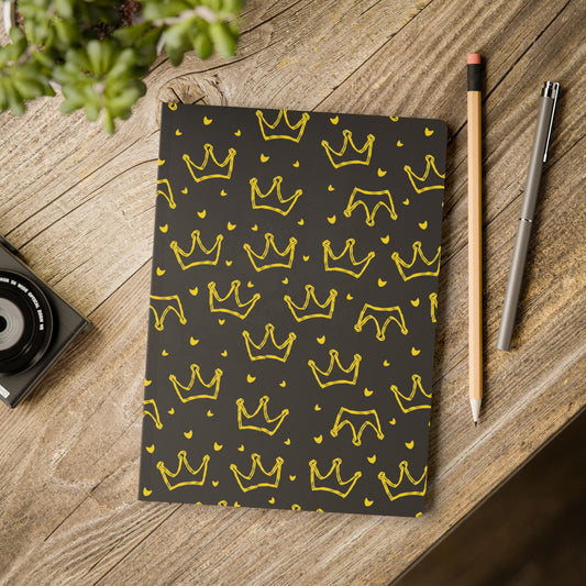 Crown Print Softcover Journal | Stylish Notebook for Notes, Gifts, Diaries, Sketchnotes, Royalty Theme