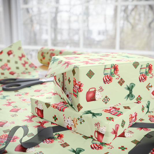 Holiday Wrapping Paper | Festive Gift Wrap, Christmas Packaging, Birthday Wrap, Floral Design, Seasonal Decor