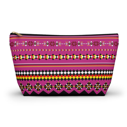 Vibrant Boho Accessory Pouch, Colorful Makeup Bag, Custom Travel Organizer, Gift for Friends, Stylish Storage Solution