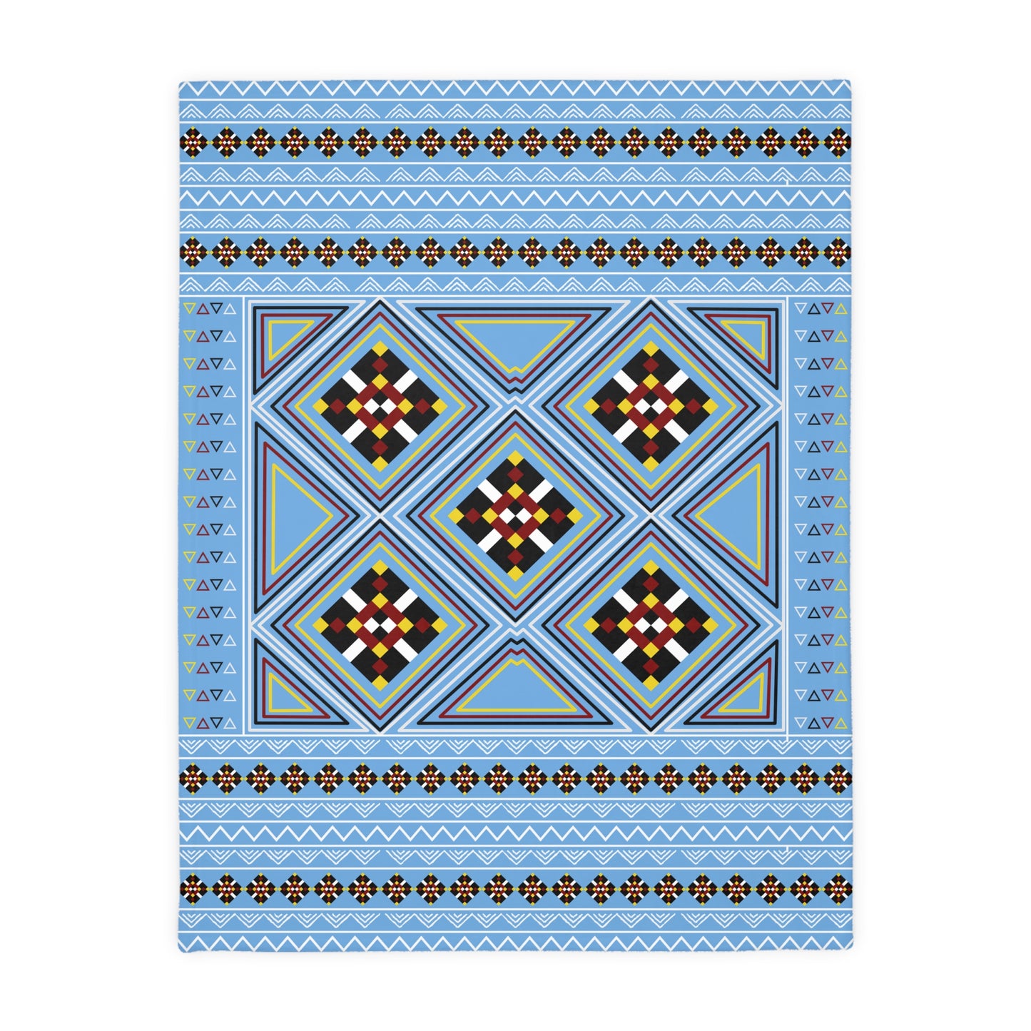 Blue Velveteen Microfiber Blanket (Two-sided print)