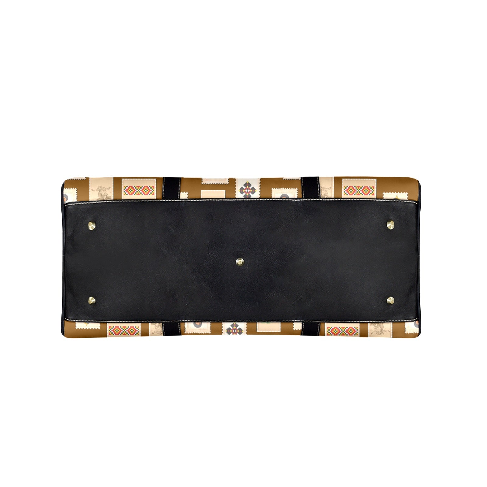 Mocha Leather Travel Bag-Large (Long Patch)