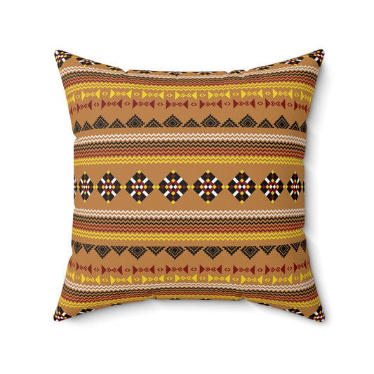 Native American Brown Spun Polyester Pillow