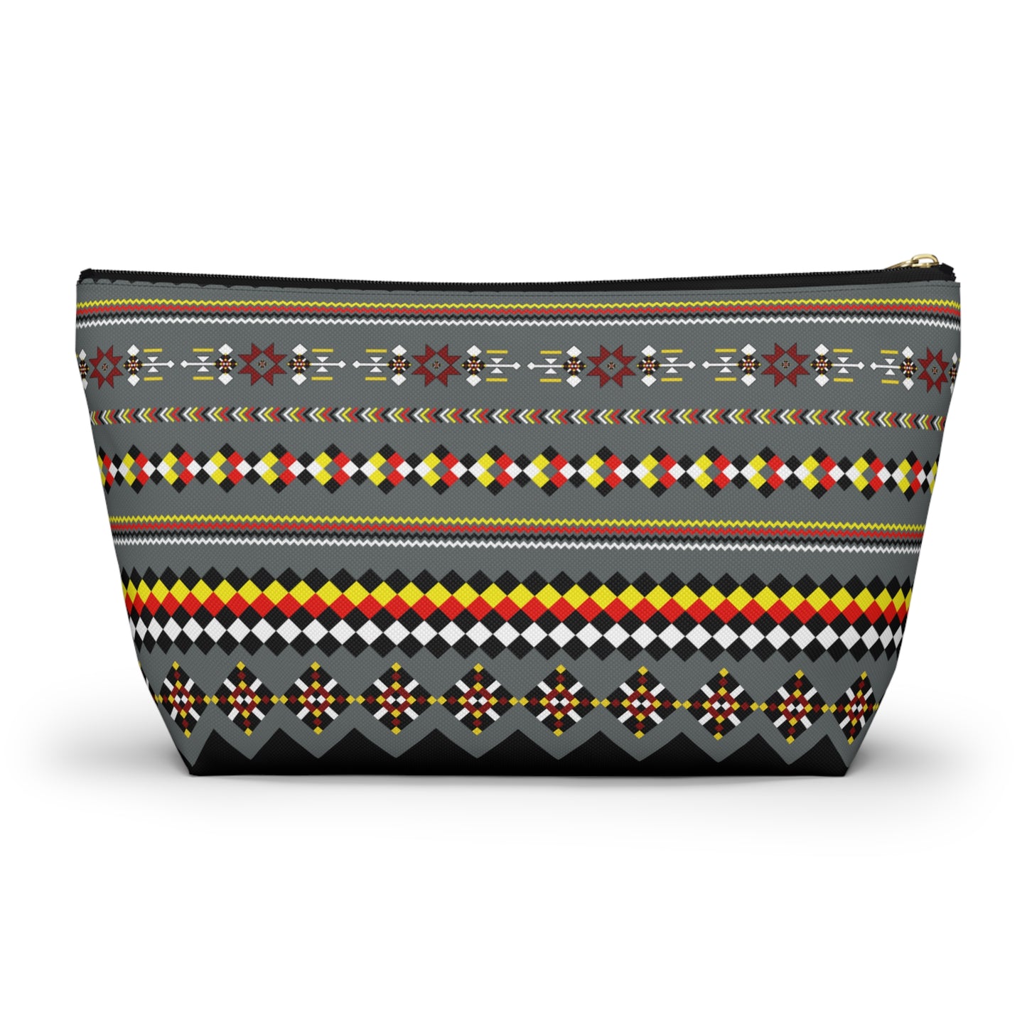 Dark Grey Colorful Accessory Pouch, Versatile Makeup Bag, Travel Organizer, Unique Gift for Her, Bright Patterned Clutch, Festival Essentials