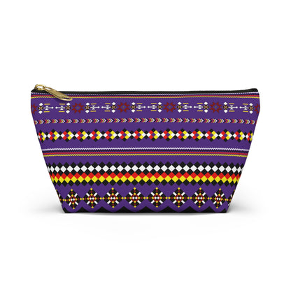 Purple Accessory Pouch, Versatile Makeup Bag, Travel Organizer, Unique Gift for Her, Bright Patterned Clutch, Festival Essentials
