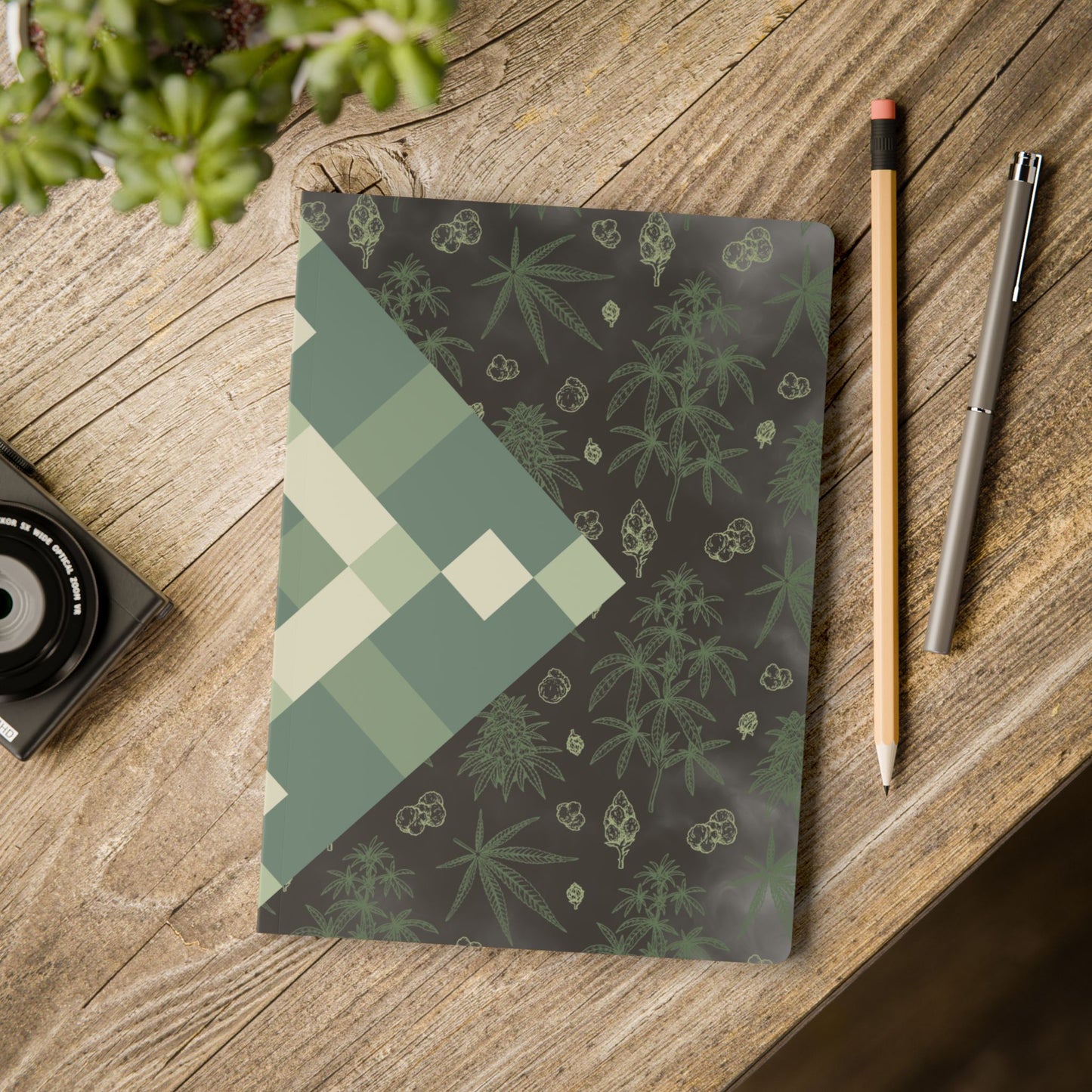 Green Botanical Softcover Journal - Ideal for Nature Lovers, Eco-Friendly Gift, Writing, Sketching, Travel Diary, Plant Enthusiasts
