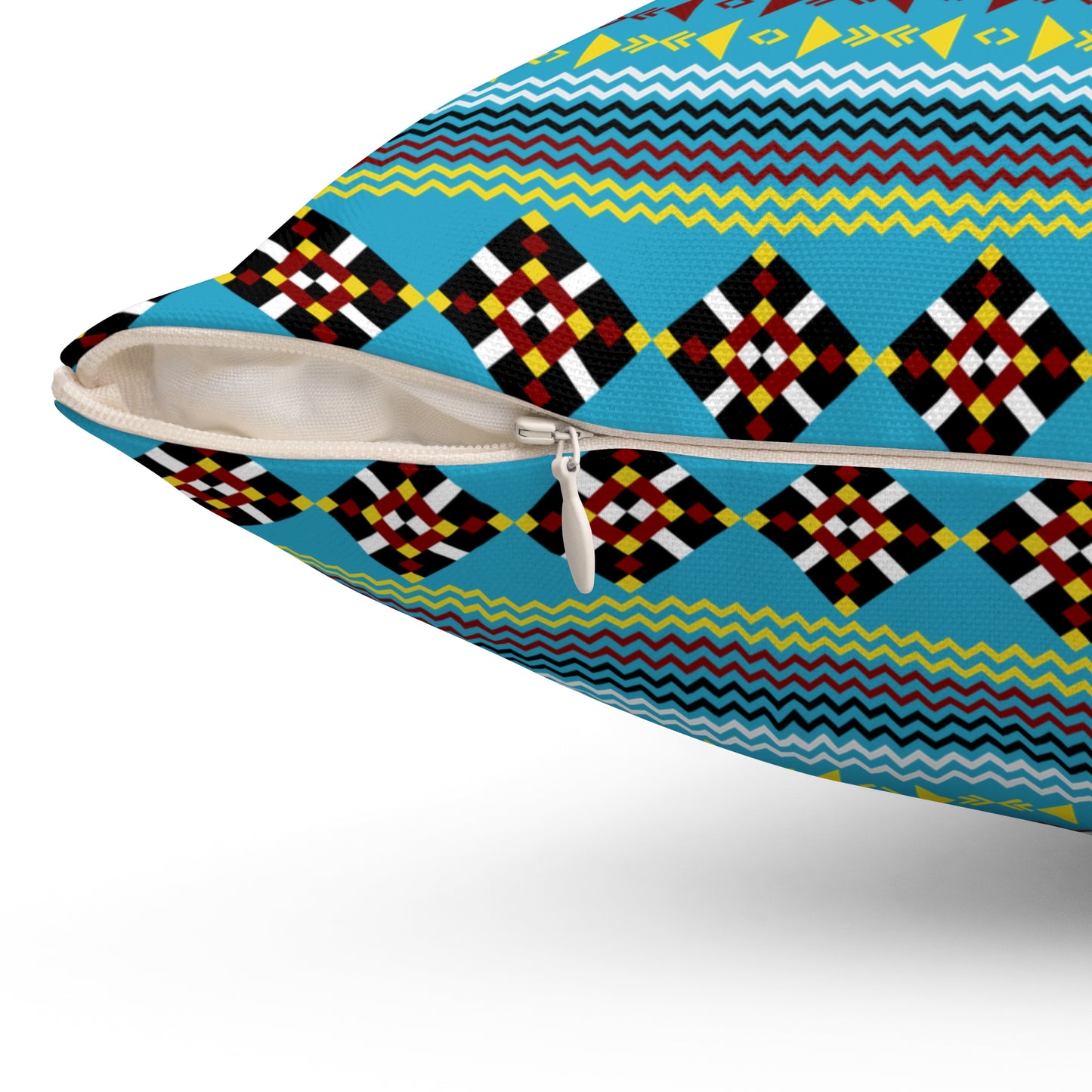 Native American Turquoise Spun Polyester Pillow