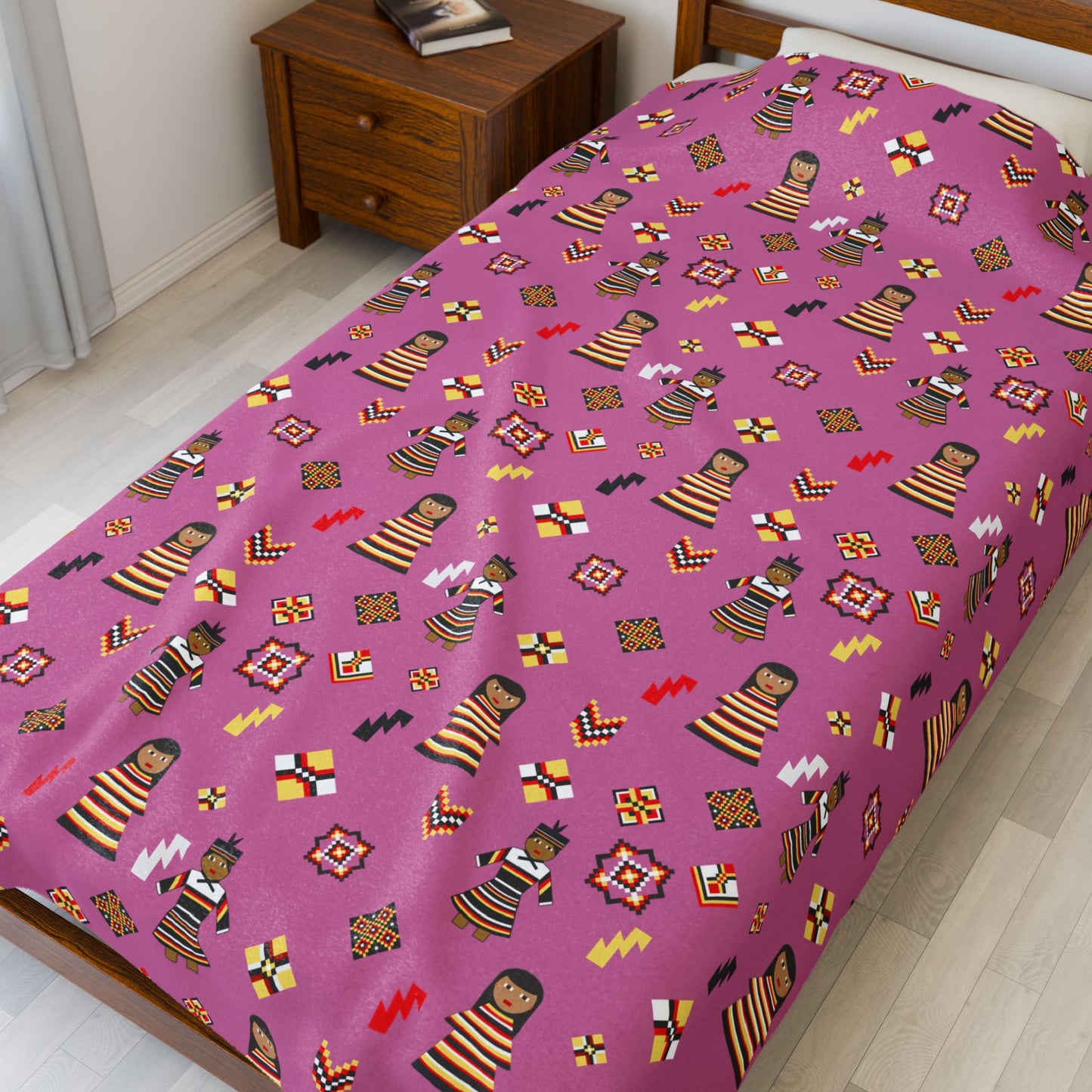 Pink Seminole Dolls Velveteen Plush Blanket