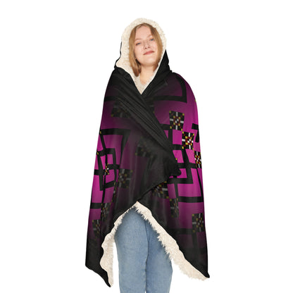 Cozy Snuggle Blanket, Warm Throw for Movies, Gift for Homebodies, Soft Hooded Blanket, Perfect for Cold Nights, Unique Pattern Design
