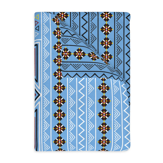 Blue Velveteen Microfiber Blanket (Two-sided print)