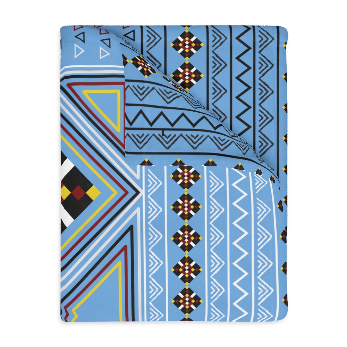 Blue Velveteen Microfiber Blanket (Two-sided print)