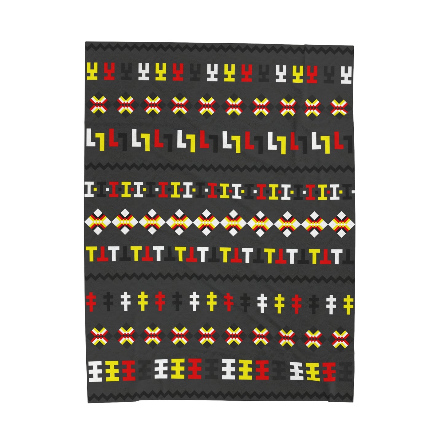 Plush Blanket with Seminole Patchwork