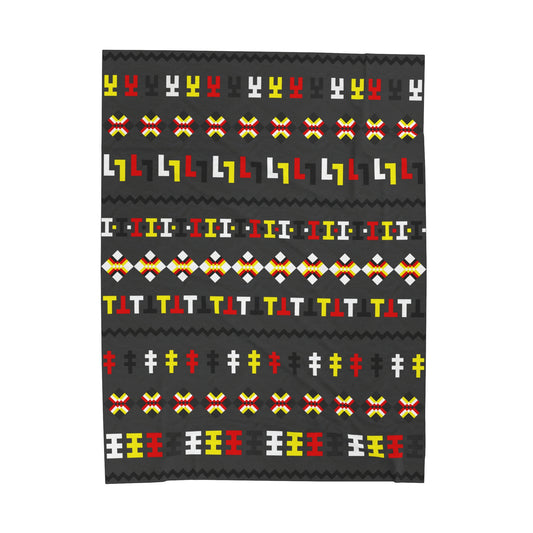 Plush Blanket with Seminole Patchwork