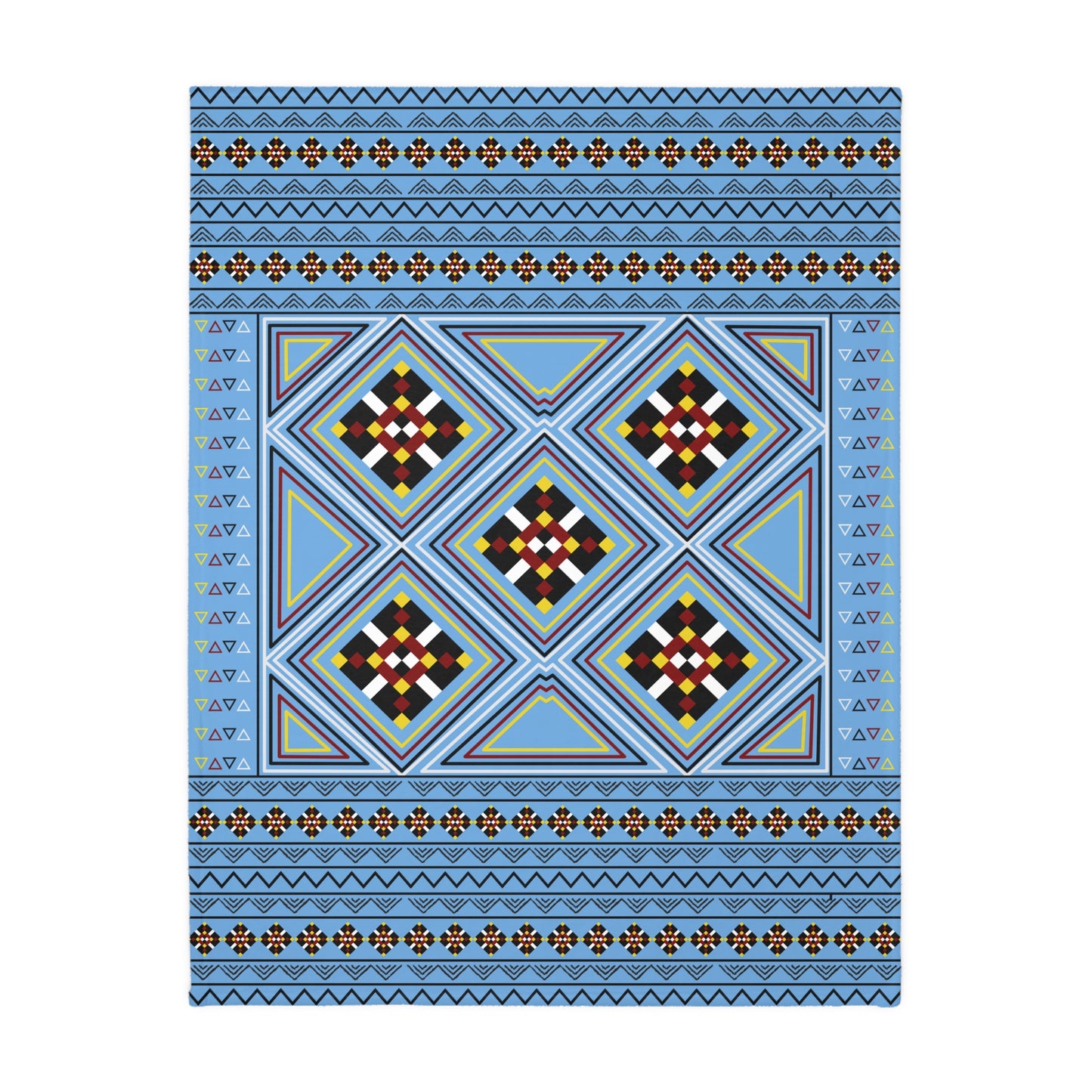 Blue Velveteen Microfiber Blanket (Two-sided print)