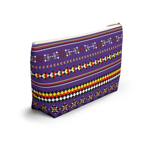 Purple Accessory Pouch, Versatile Makeup Bag, Travel Organizer, Unique Gift for Her, Bright Patterned Clutch, Festival Essentials
