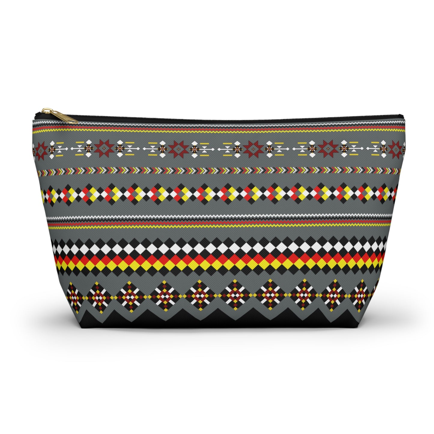 Dark Grey Colorful Accessory Pouch, Versatile Makeup Bag, Travel Organizer, Unique Gift for Her, Bright Patterned Clutch, Festival Essentials