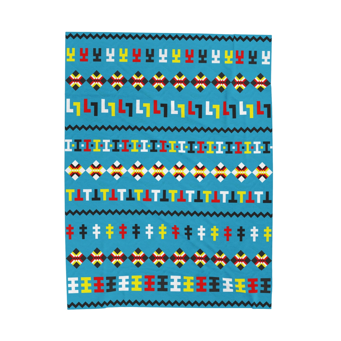 Plush Blanket with Seminole Patchwork