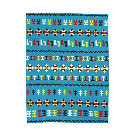 Plush Blanket with Seminole Patchwork