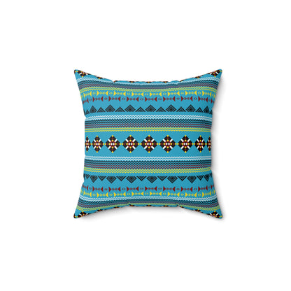 Native American Turquoise Spun Polyester Pillow