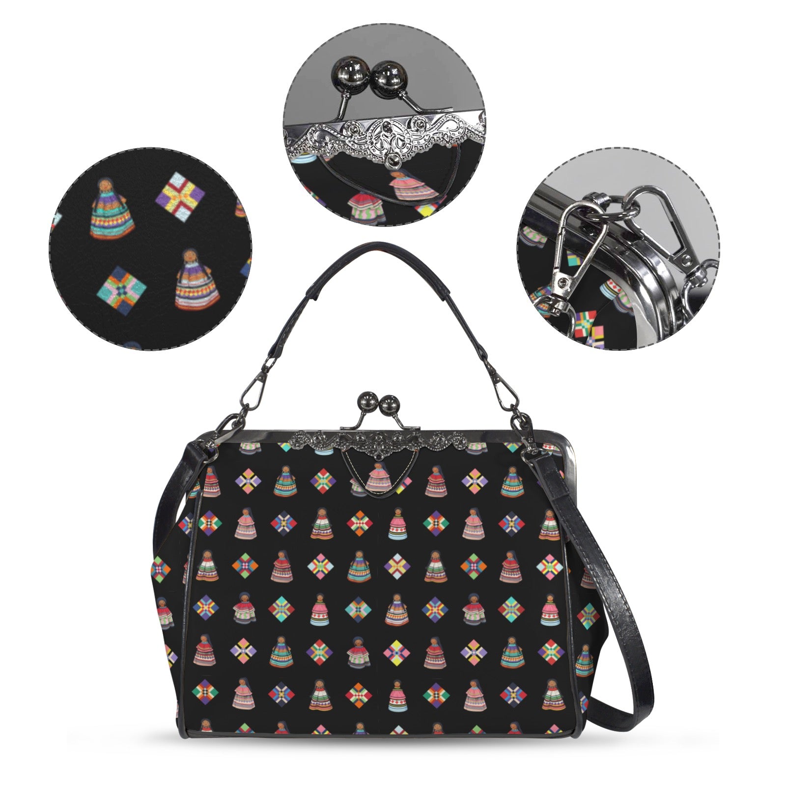 Dolls & Diamonds Kisslock Crossbody Bag