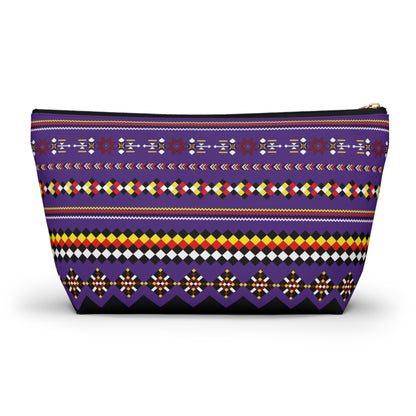 Purple Accessory Pouch, Versatile Makeup Bag, Travel Organizer, Unique Gift for Her, Bright Patterned Clutch, Festival Essentials