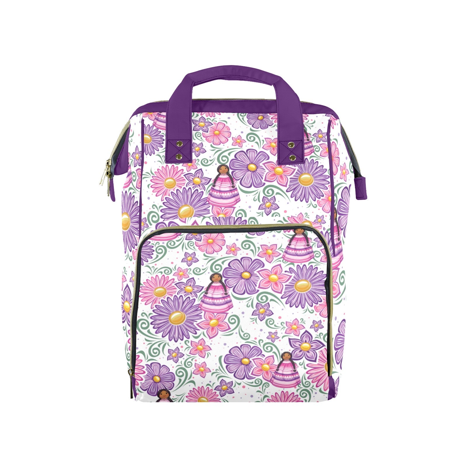 Pink & Purple Floral  Backpack