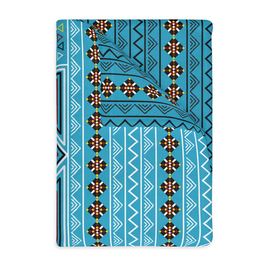 Turquoise Velveteen Microfiber Blanket (Two-sided print)