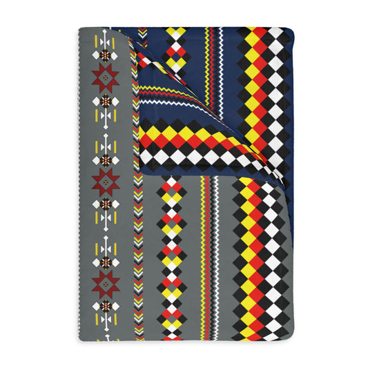 Navy Velveteen Microfiber Blanket - Two-Sided