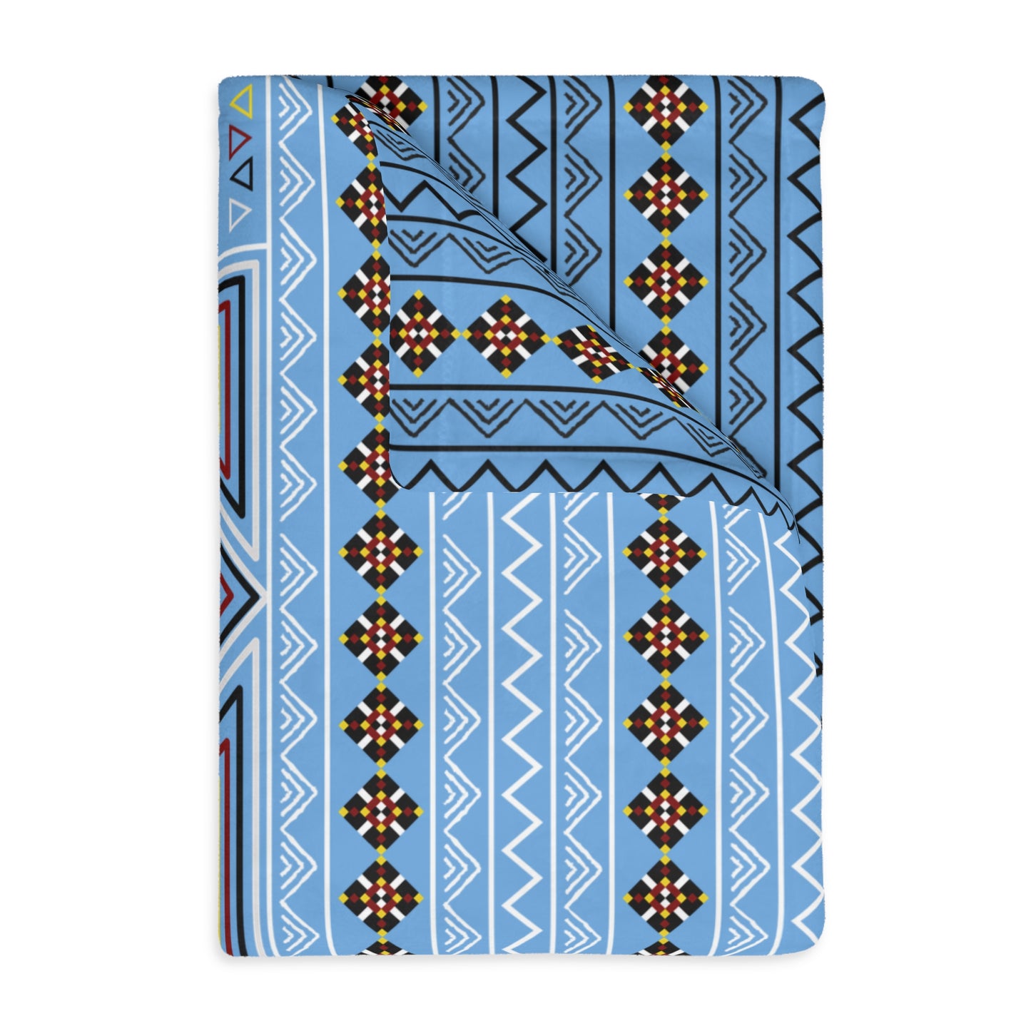 Blue Velveteen Microfiber Blanket (Two-sided print)