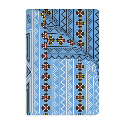 Blue Velveteen Microfiber Blanket (Two-sided print)